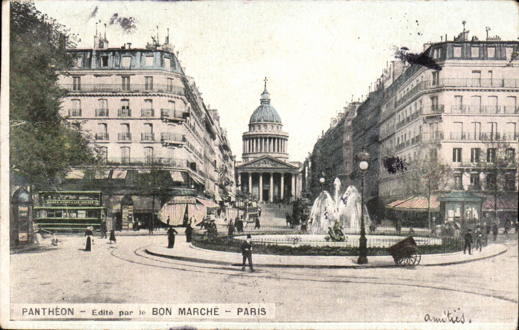 Paris CPA Pantheon et rue Soufflot