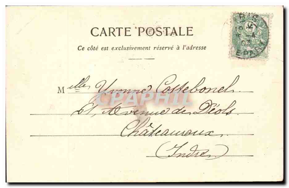 Paris CPA Palais de justice — Rückseite