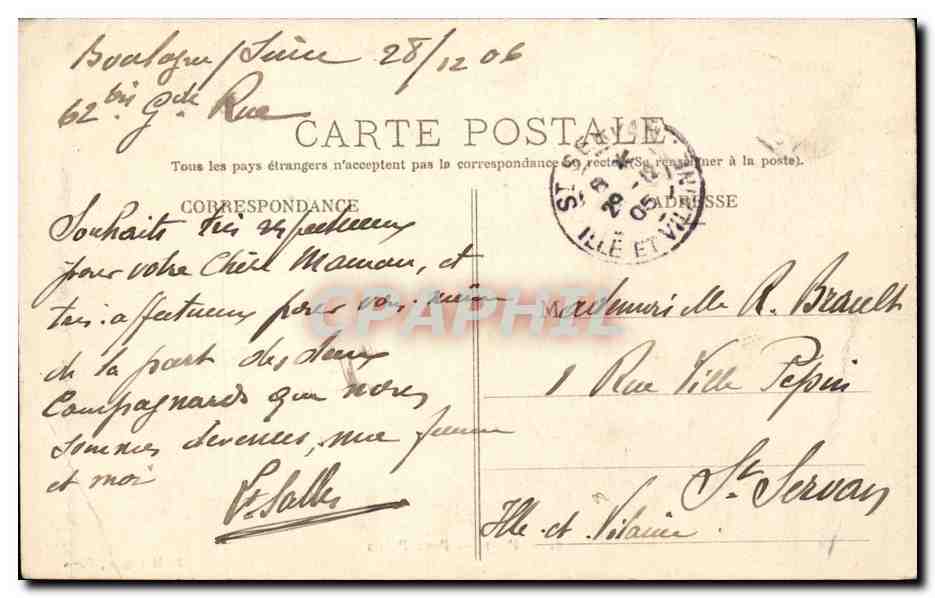 Paris CPA Petit palais — Rückseite