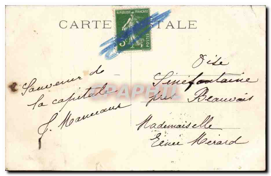 Paris CPA Buttes Chaumont Le Belvedere — Rückseite