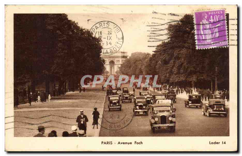 Paris CPA Avenue Foch