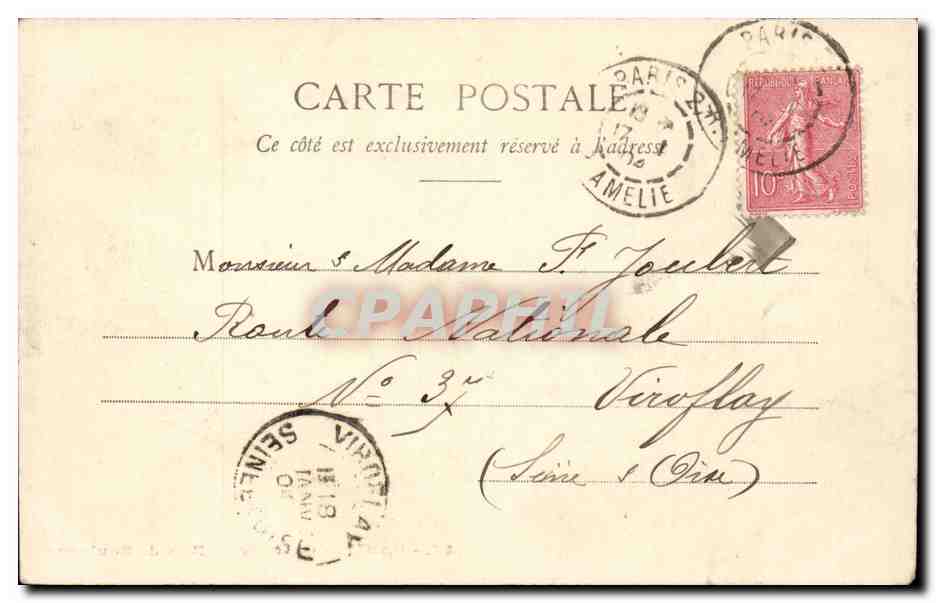 Paris CPA Cascade du bois de Boulogne — Rückseite