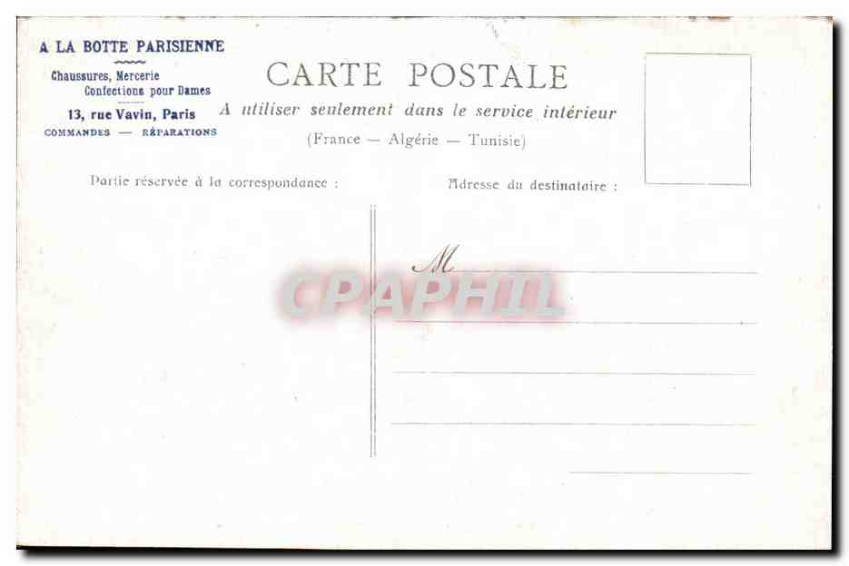 Paris CPA Le petit palais — Verso
