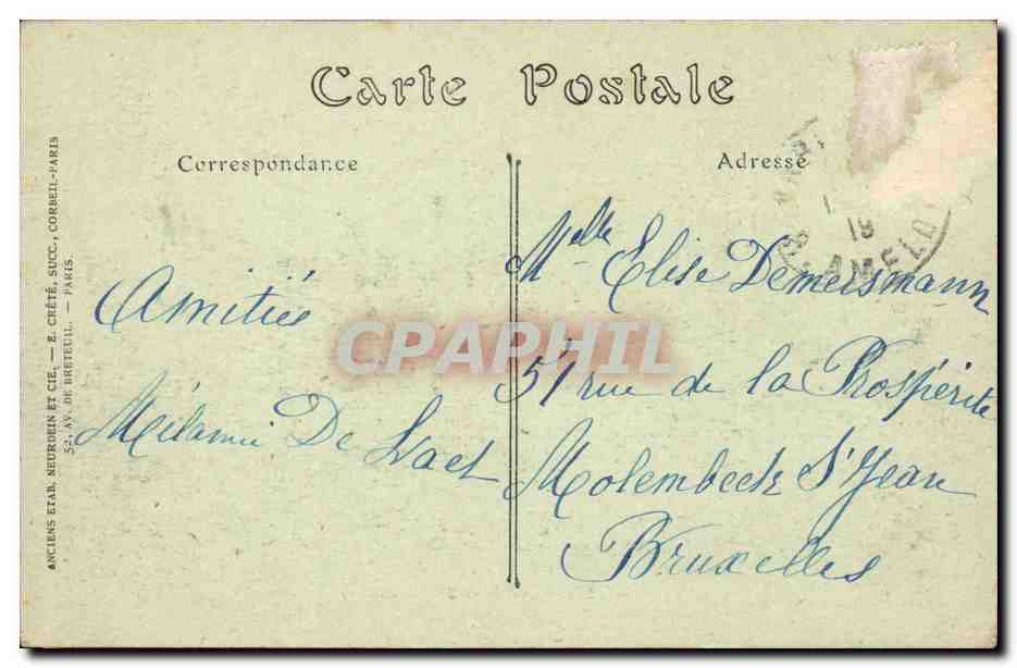 Paris CPA Theatre nationale de l'Odeon — Rückseite