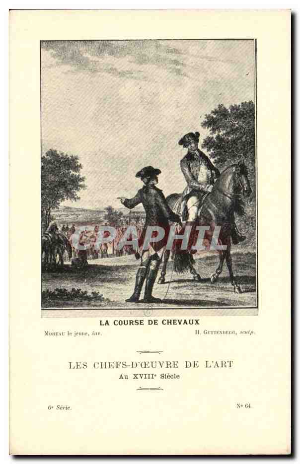 CPA Les chefs d'oeuvre de l'art au 18eme La course de chevaux Moreau le jeune