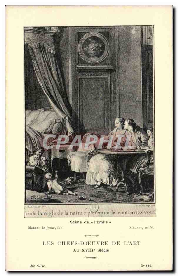 CPA Les chefs d'oeuvre de l'art au 18eme Scene de l'Emile Rousseau Anne Moreau le jeune