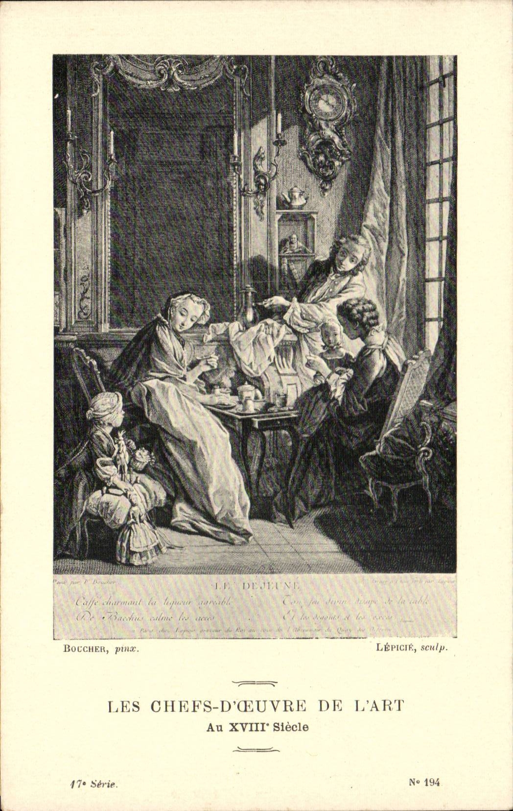 Le Déjeuner — Les Chefs-d'Œuvre de l'Art Au XVIIIe Siècle — G. P. Paris, Déposé, N° 194
