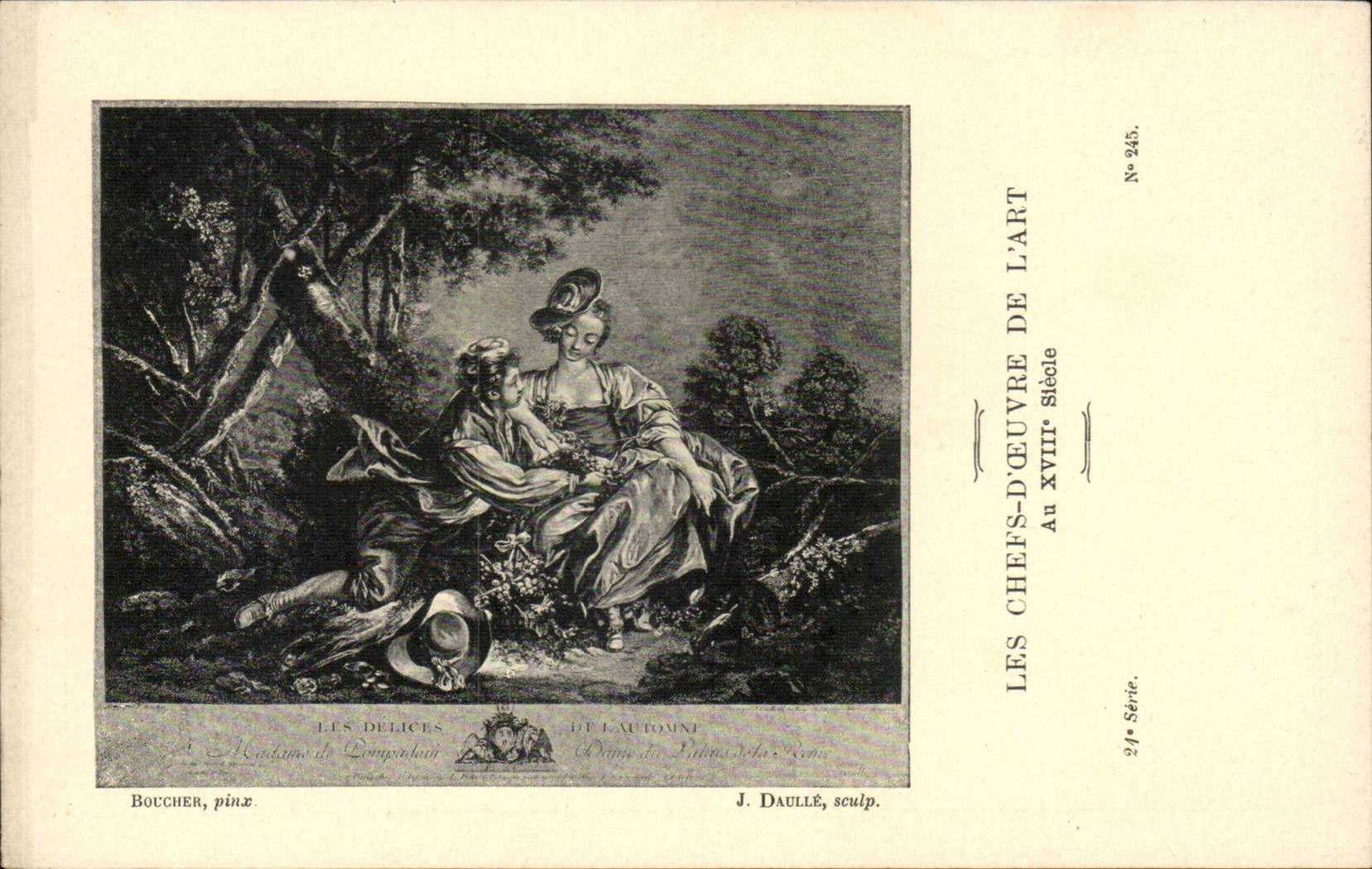 Les délices de l'automne — œuvre de Boucher — J. Daullé, sculpteur — Série 21 — N° 245
