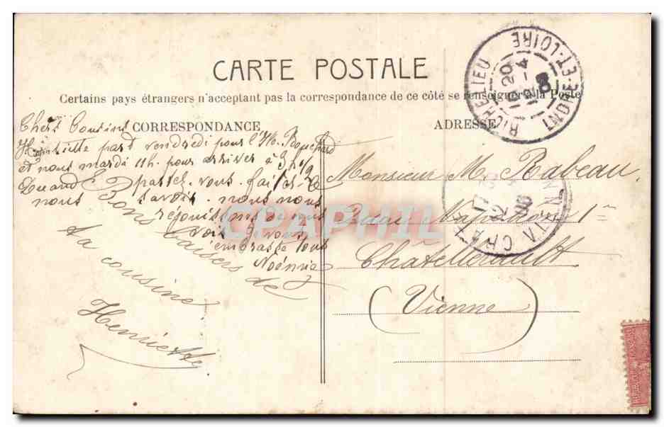 CPA Fantaisie Enfant Paques Amitie — Verso
