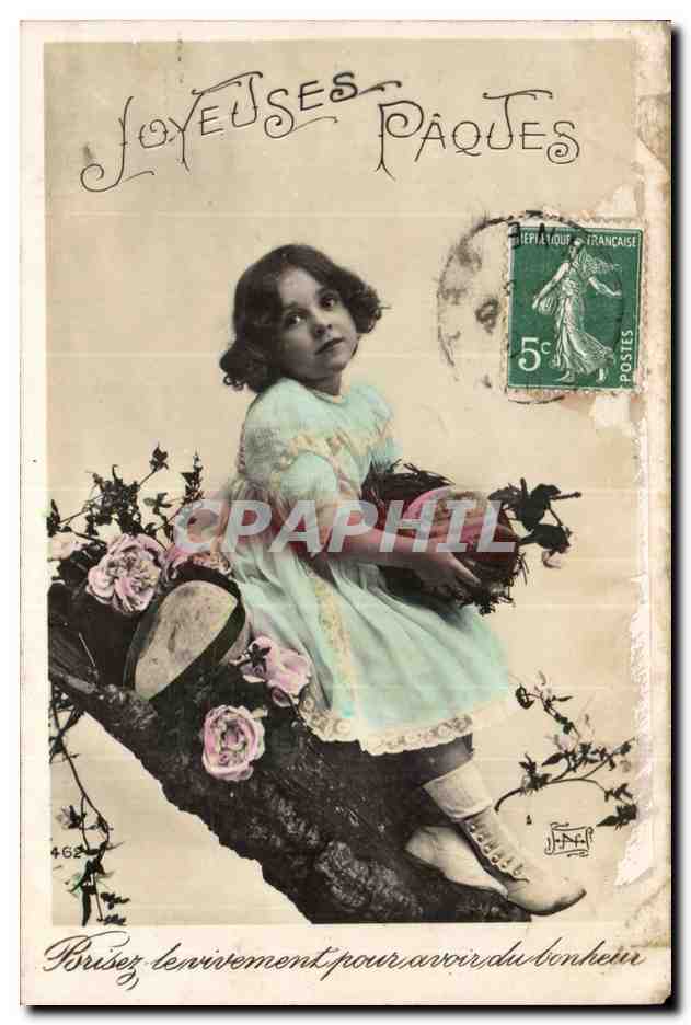 CPA Fantaisie Enfant Joyeuses Paques Easter
