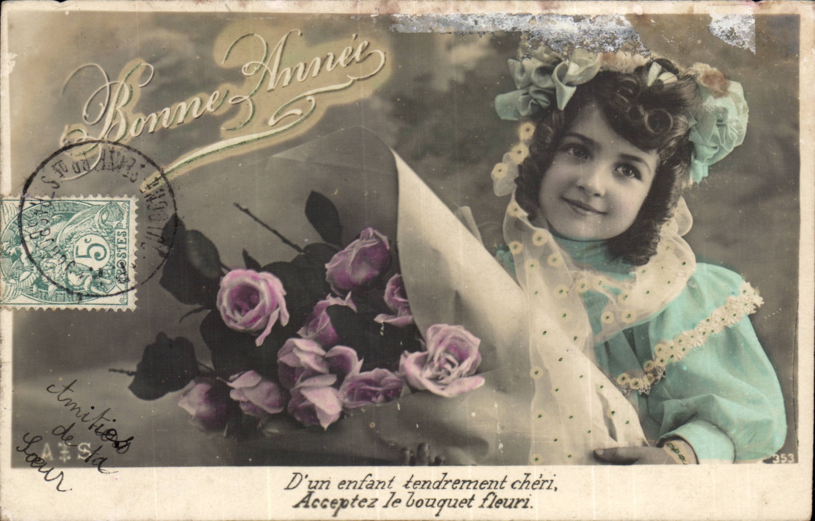 CPA Fantaisie Enfant Bonne annee
