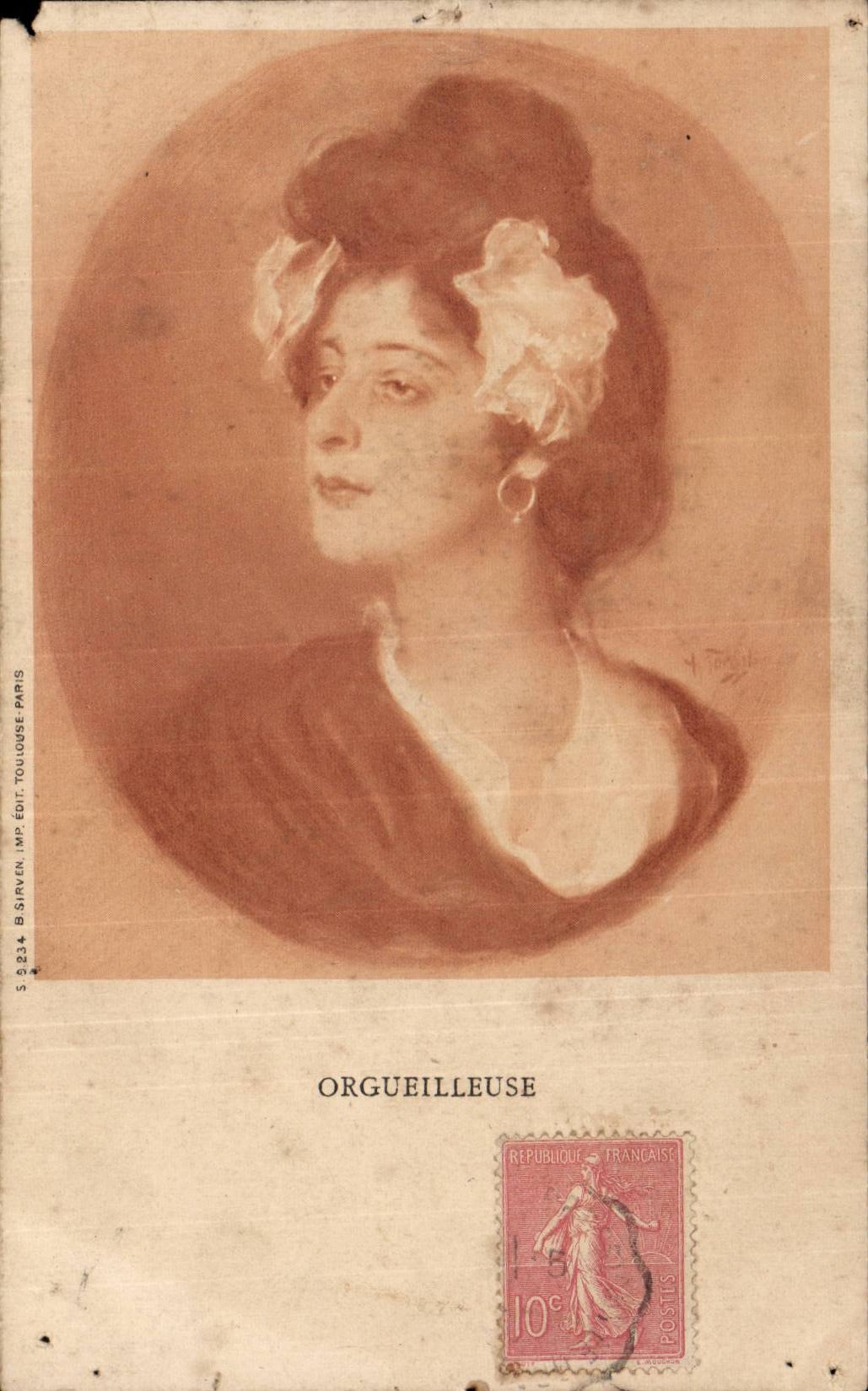 Orgueilleuse — Série S. 234, éditée par B. Sirvin, Toulouse — illustration de Y. Frigui