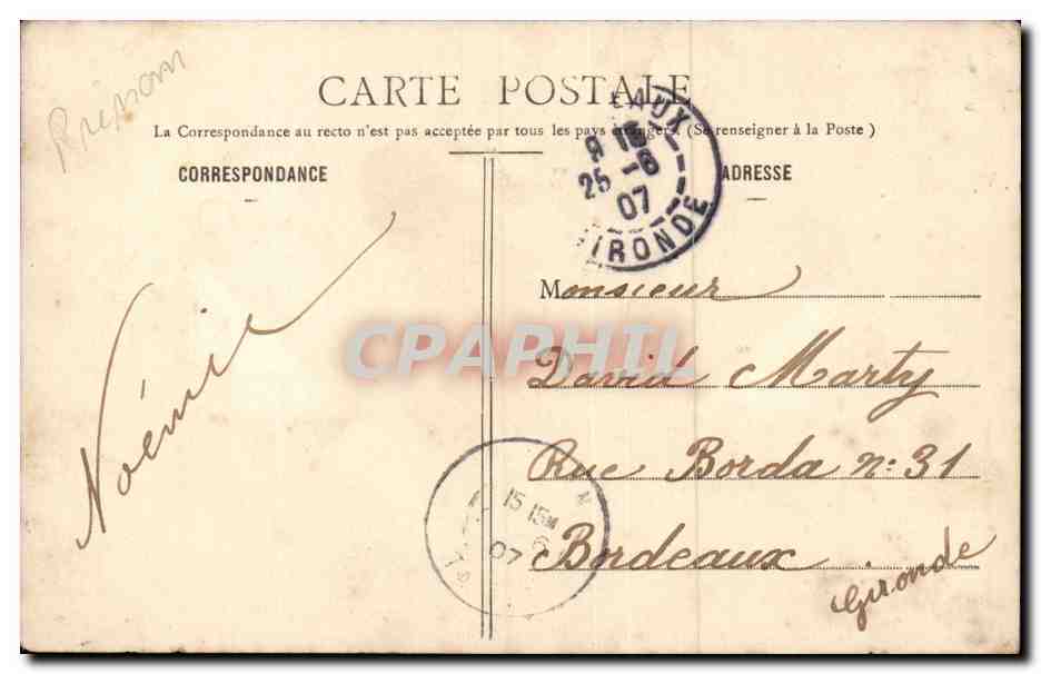 Zwei junge Frauen — 'Vive la Saône-David' — Verlag unbekannt — Rückseite