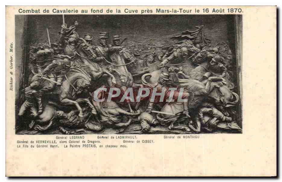 CPA Combat de cavalerie au fond de la cuve pres Mars la Tour le 16 aout 1870 ( militaria ) 