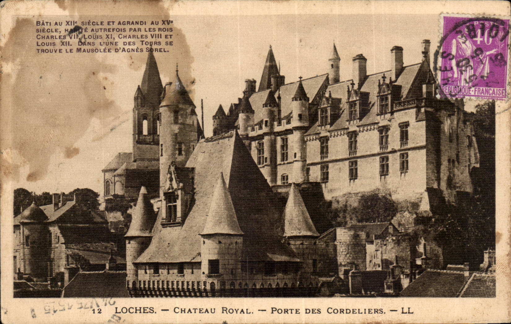 CPA Loches Chateau Royal Porte des Cordeliers