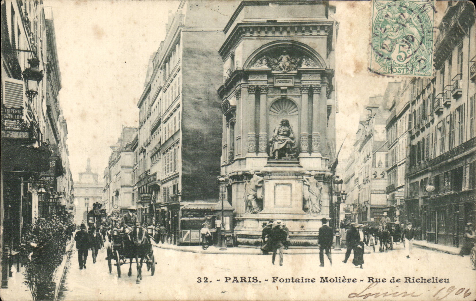 CPA Paris Fontaine Moliere Rue de Richelieu