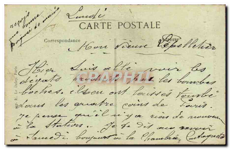 CPA Paris Monument de la Republique  — Rückseite