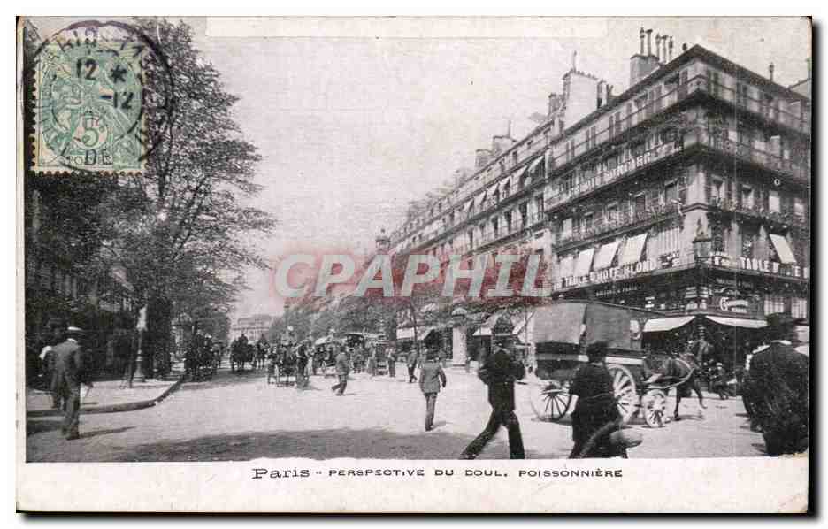 CPA Paris perspective du Bd poissonniere