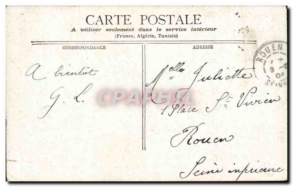 CPA Paris perspective du Bd poissonniere — Rückseite