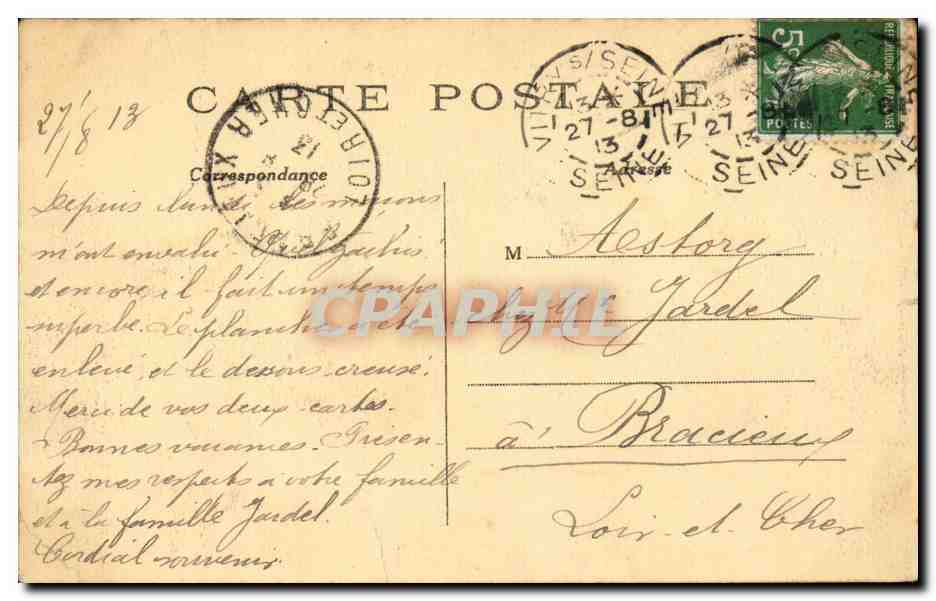 CPA Paris Place de la Republique — Rückseite