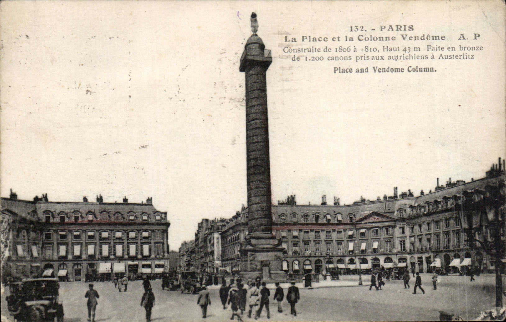 CPA Paris Place et la colonne Vendome