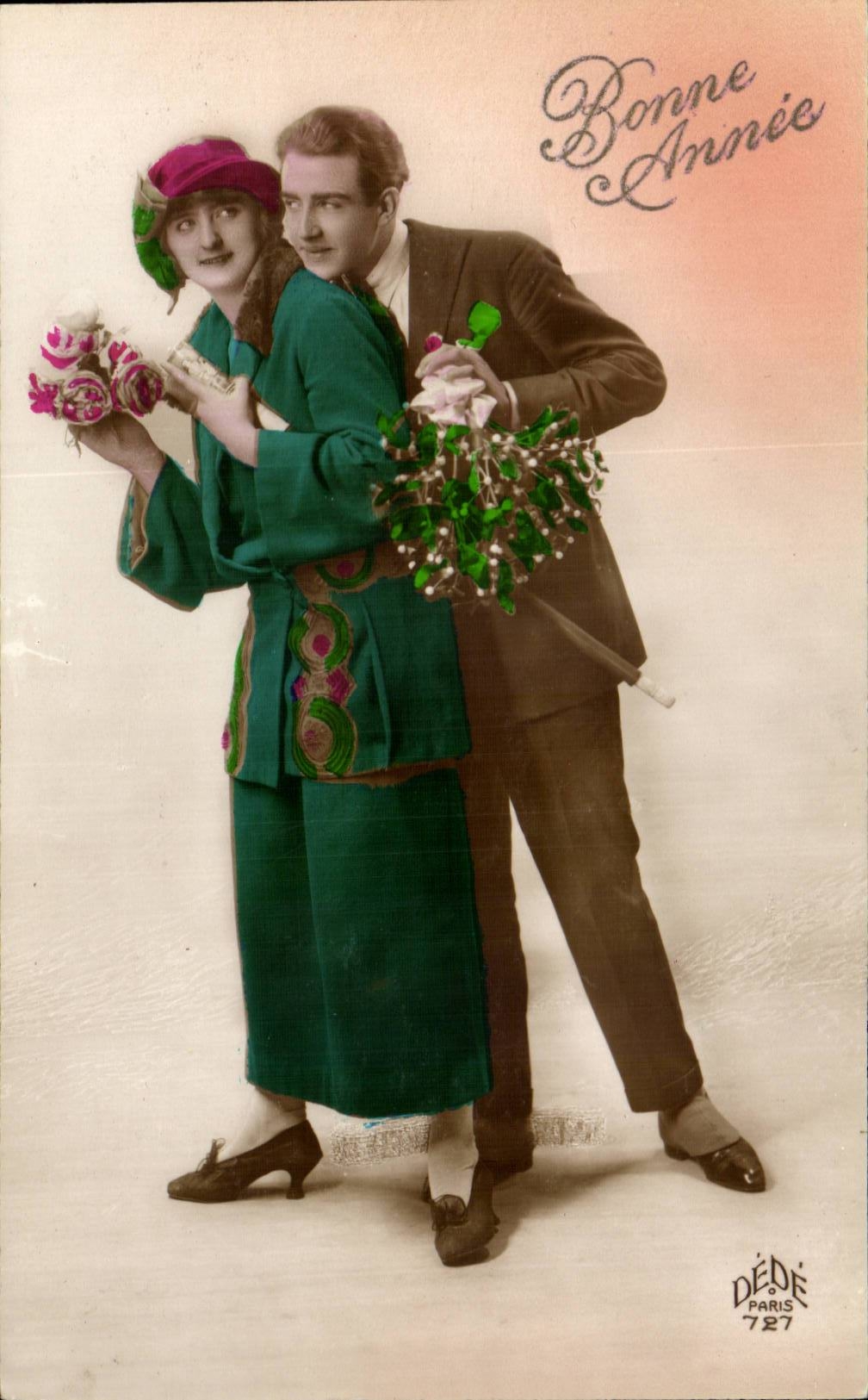 CPA Fantaisie Femme Bonne annee
