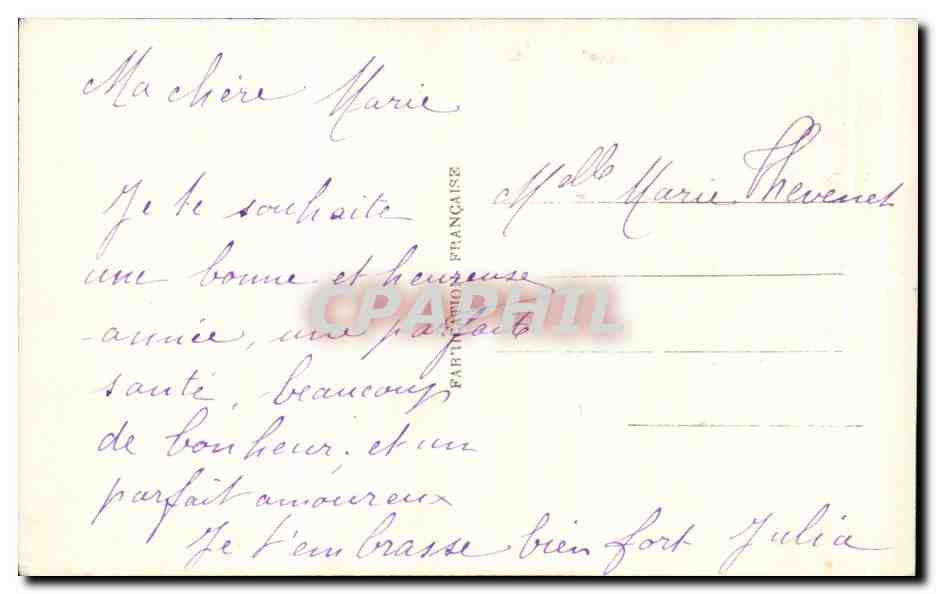 CPA Fantaisie Femme Bonne annee — Rückseite