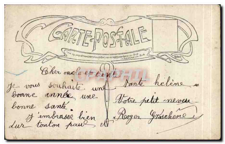CPA Fantaisie Enfant Bonne annee — Rückseite