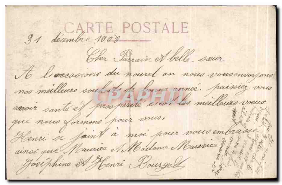 CPA Fantaisie Enfant Bonne annee — Rückseite