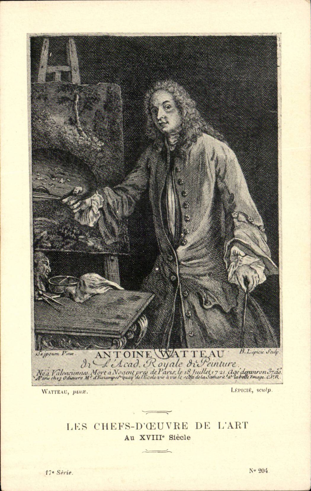 CPA Les chefs d'oeuvre de l'art du 18eme Antoine WAtteau 
