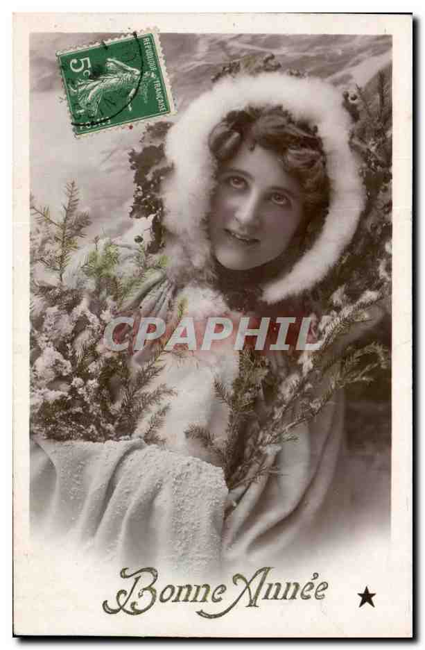 CPA Fantaisie Femme Bonne annee
