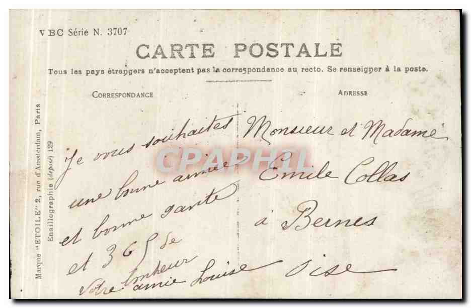 CPA Fantaisie Femme Bonne annee — Rückseite