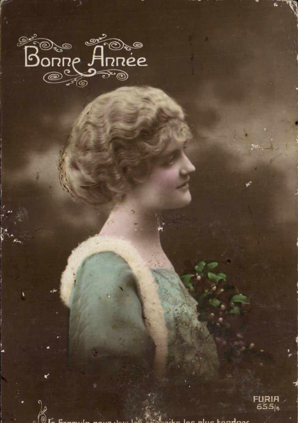 CPA Fantaisie Femme Bonne annee