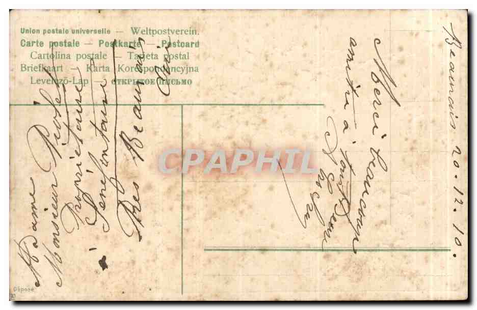CPA Fantaisie Fleurs — Verso