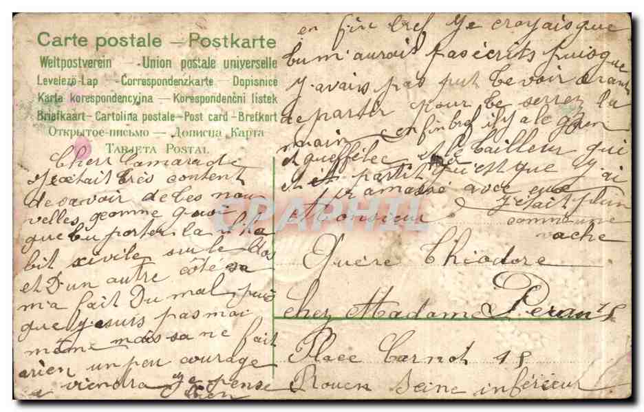 CPA Fantaisie Souvenir Colombes — Rückseite