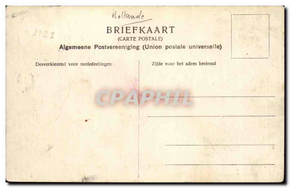 Pays Bas CPA Het Wilhelmina Park Weltevreden — Rückseite