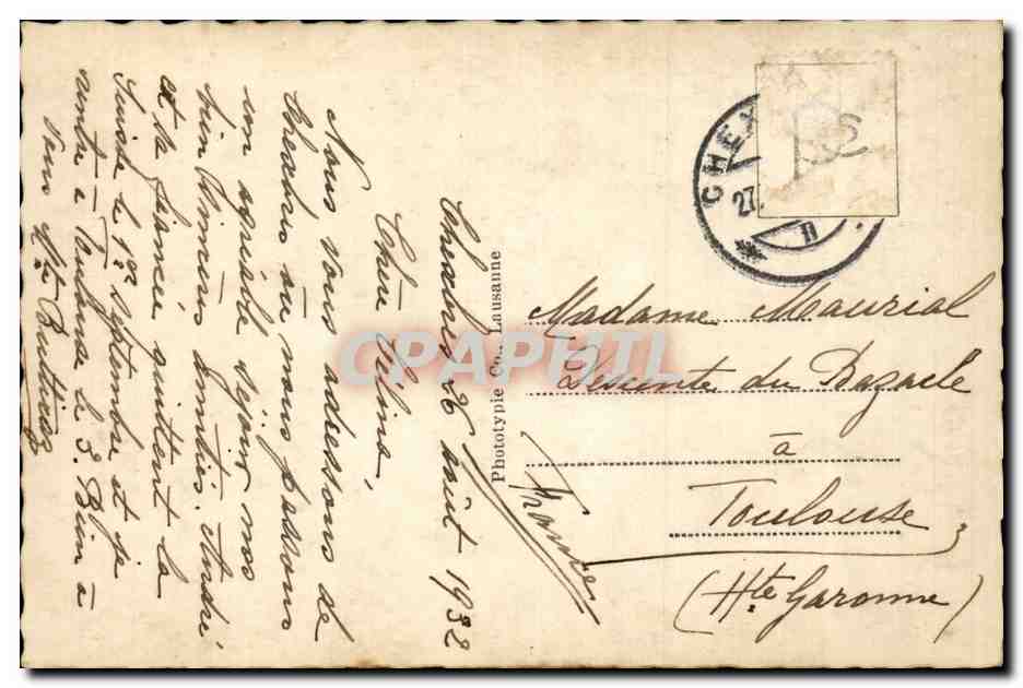 CPA Chexbres Dent de Jaman et rochers de Naye — Rückseite