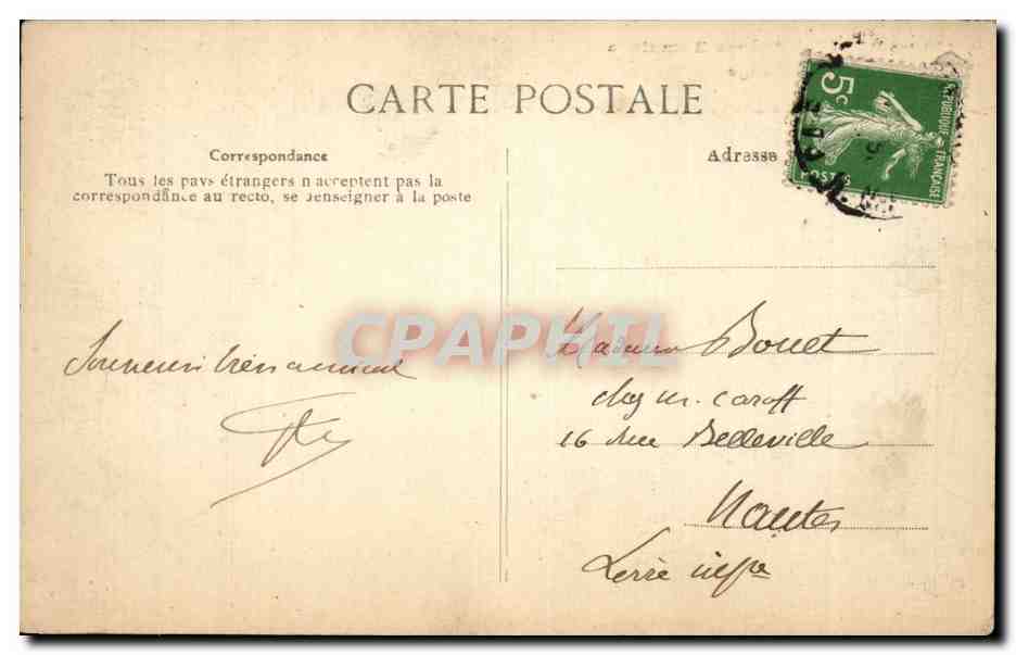 Paris CPA Arenes romaines Rue monge — Rückseite