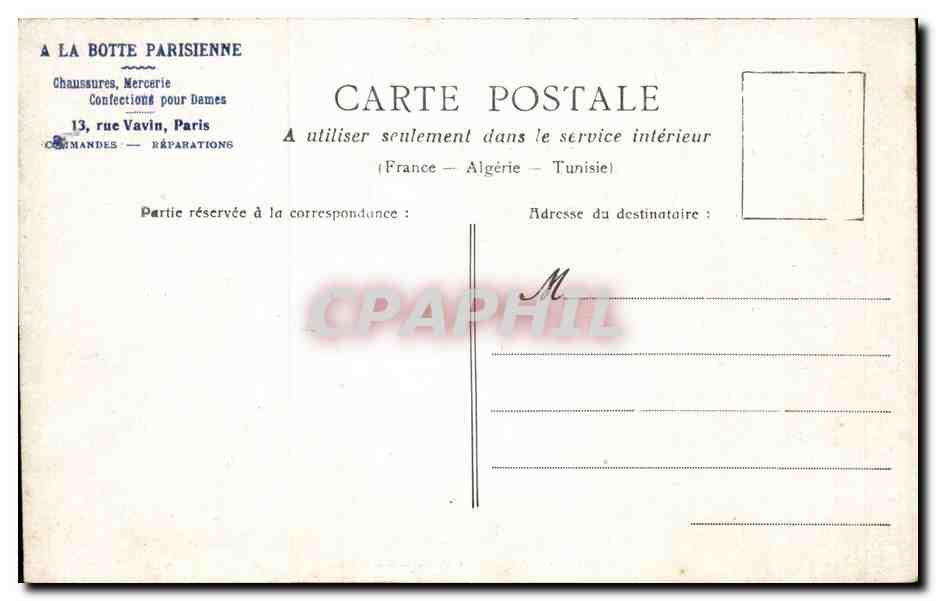 Paris CPA la Prefecture — Verso