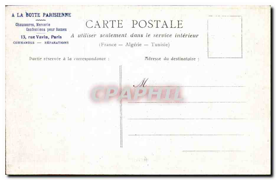 Paris CPA la Prefecture — Verso