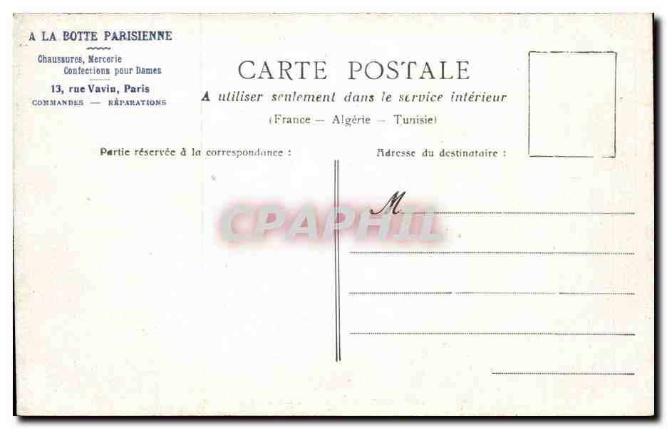 Paris CPA la Prefecture — Verso