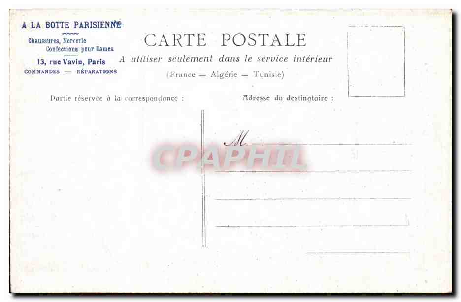 Paris CPA la Prefecture — Verso