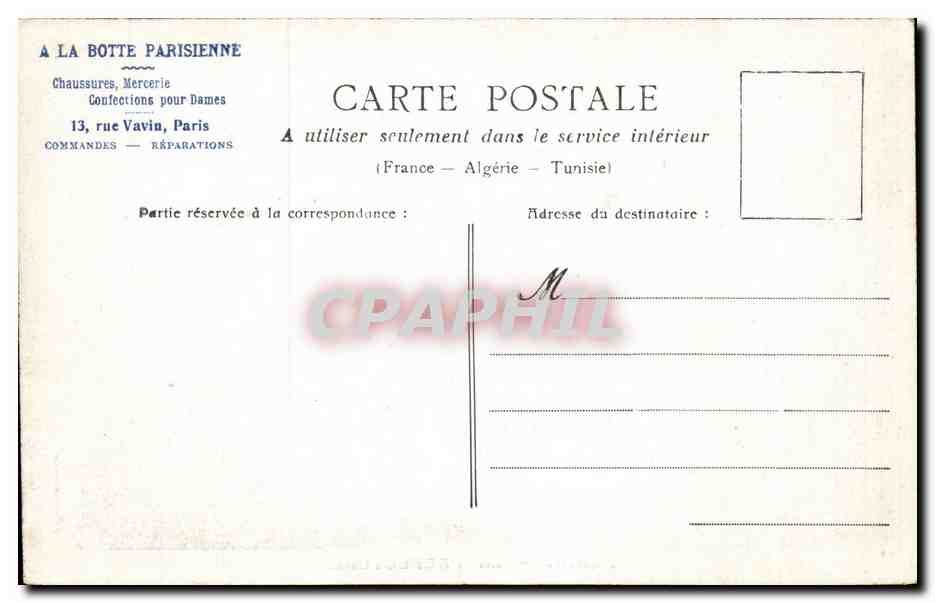 Paris CPA la Prefecture — Verso