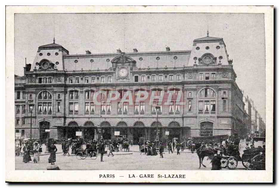 Paris CPA La gare Saint Lazare