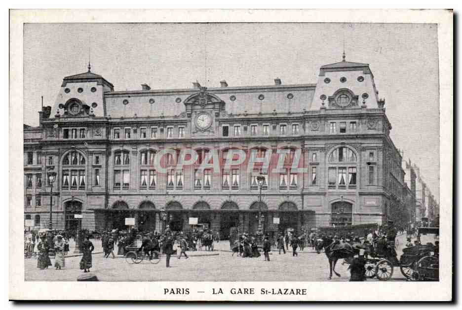 Paris CPA La gare Saint Lazare
