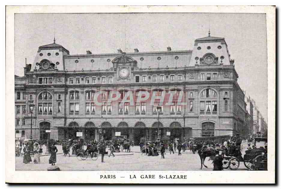 Paris CPA La gare Saint Lazare