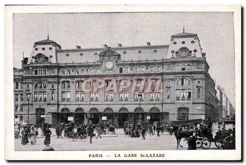 Paris CPA La gare Saint Lazare