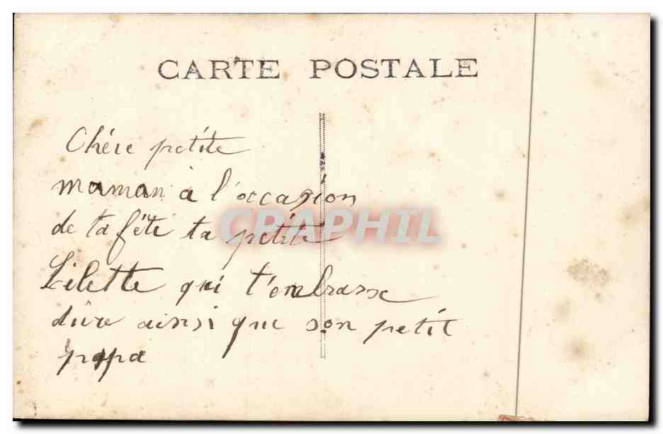 CPA Fantaisie Enfant Bonne fete — Verso
