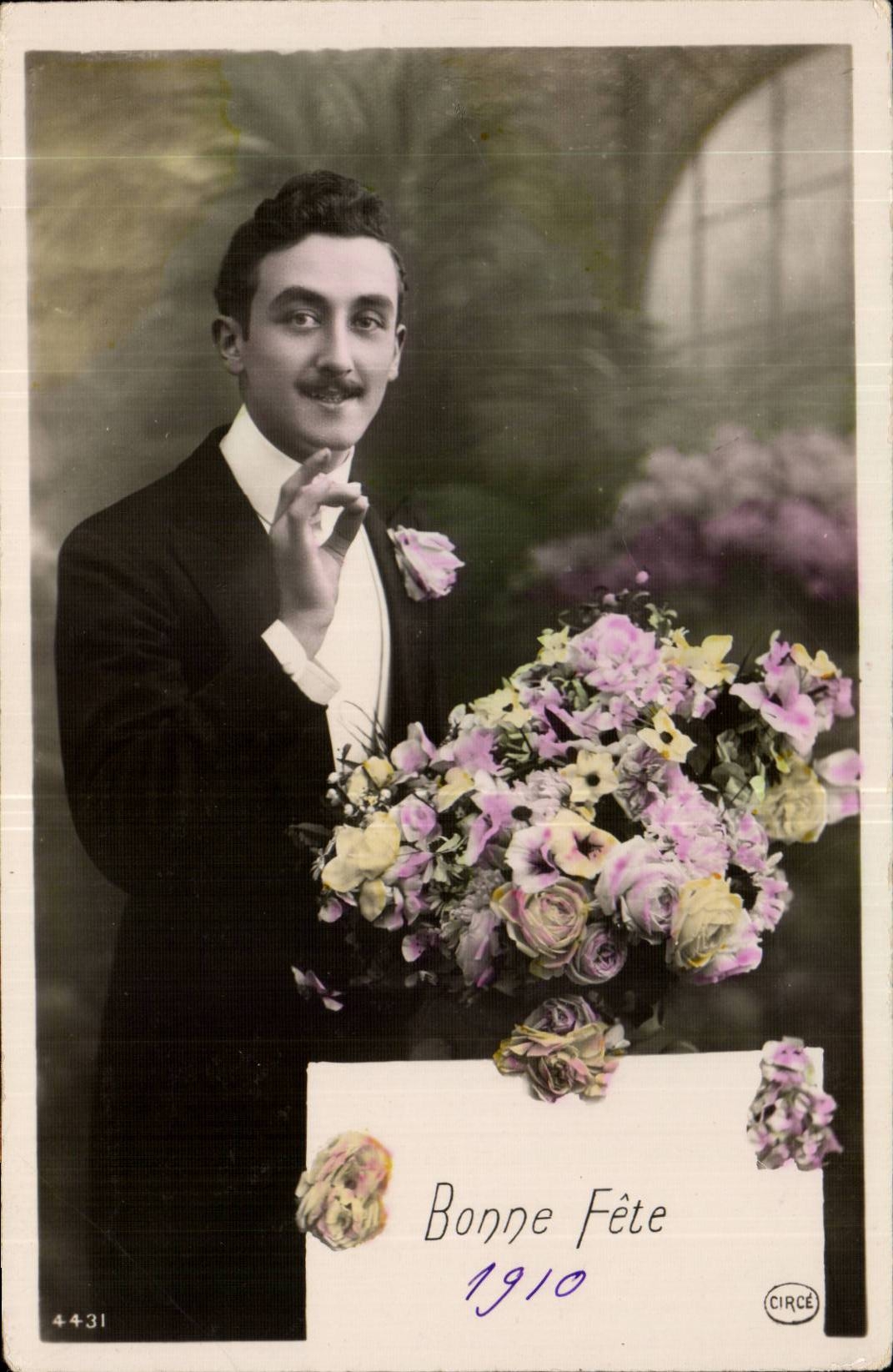 CPA Fantaisie Homme Bonne fete 1910