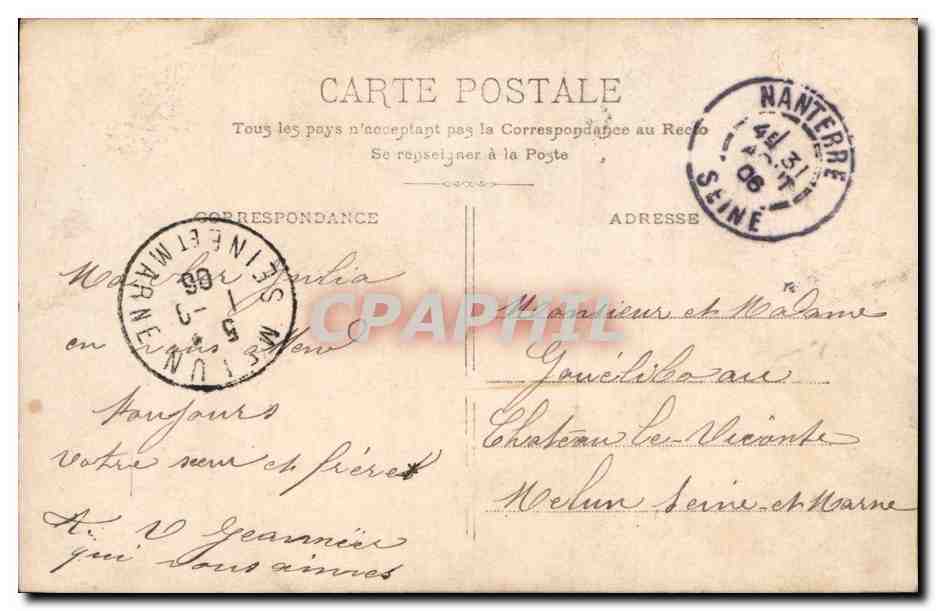 Jeune couple en extérieur — E.L.D. — n°4000 — Verso